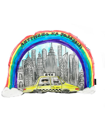 NYC Rainbow Pillow