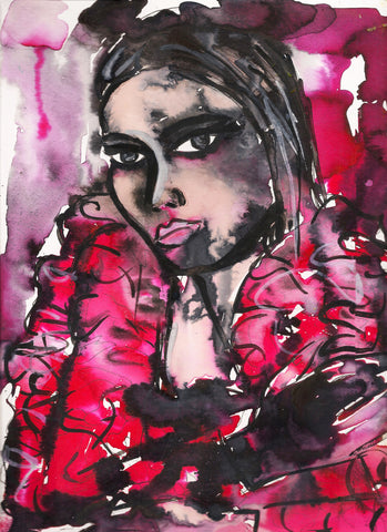 Red Girl Painting