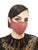 Metallic Golden Ruby and Black Cotton Linen Face Mask with Filter Pocket