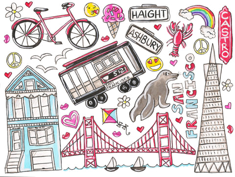 I Love San Francisco Watercolor Painting
