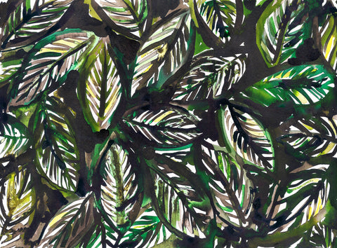 Green Leaves Watercolor Painting